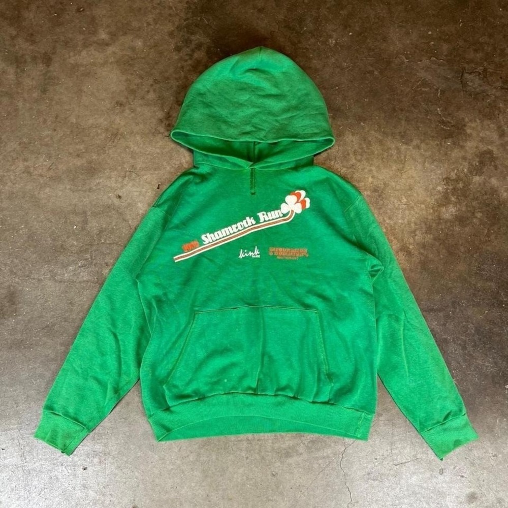 Vintage 1985 Shamrock Run green hoodie Size women's small or men's XS
